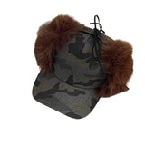 Daiiibabyyy  American Y2k Camouflage Imitation Fur Plush Men Baseball Cap Winter Outdoor Thermal Lace-up Ear Protector Women Bomber Hats