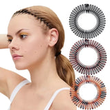 Daiiibabyyy  2pcs Rhinestone Plastic Full Circle Stretch Diamond Flexible Comb Teeth Headband Hair Band Clip Face Wash Fixed Hair Accessories