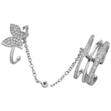 Daiiibabyyy 925 Sterling Silver Butterfly Ring Set for Women Girl Birthday Gift Zircon Three Layers Chain Jewelry Dropshipping