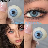 Daiiibabyyy    1 Pair Yearly Korean Lenses Popular Color Contact Lenses With Prescription Myopia Lenses  Halloween Lenses Cosplay Blue