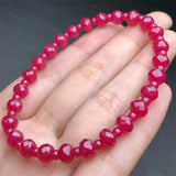 DAIIIBABYYY  -  6MM Natural Red Corundum Facet Bracelet For Women Men Love Gift Crystal Beads Strands Jewelry Gift 1PCS