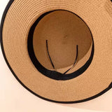 DAIIIBABYYY  -  New Summer Fashion Straw Hat Womrn Female Flat Brim Sun Protection Cap Outdoor Travel Beach Sun Hats
