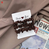 DAIIIBABYYY  -  3PCs/set Silk Satin Elastic Hair Band Small Scrunchies Set Ladies Rubber Bands Ponytail Holders for Women Girls Hair accessories