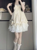 Daiiibabyyy  Summer Beach Vintage Lace Strap Dress Women Even Party Clothing Casual Sexy Beach Style Dress Korean Fashion Chic Outfits