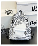 Daiiibabyyy  Letter Cat Print Mochilas Mujer University Student Mochila Large Capacity Bag Ins Casual Backpack Graffiti Bolsa Feminina