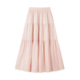 DAIIIBABYYY  -  Ins Women's Half Skirts Summer Blue Korean Fashion Casual Loose Pleated Hotsweet A-line Long Skirt Simple Preppy Female Clothes