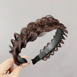 Daiiibabyyy Fashion Fishbone Braid Lazy Wig Twist Hair Bands for Women Luxury Designer Non-slip Braided Wigs Headband Hair Accessories