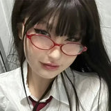 DAIIIBABYYY  -  2024 New Retro Blue Green Oval Small Frame Myopia Glasses Frame Women's Anti Blue Light Glasses Fashion Y2K Style Gafas Oculos