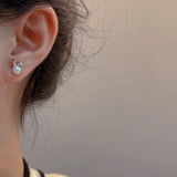 Daiiibabyyy  New Trendy Charm Rabbit Long Ears Pearl Stud Earrings for Women Exquisite Fashion Little Korea Earring Bride Jewelry Accessories