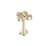 DAIIIBABYYY  -  1Piece Flower Moon Snake CZ Nose Hoop Butterfly Leaf Daith Conch Helix Stud Earrings Internal Thread Piercing Surgical Steel 16G
