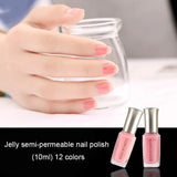 Daiiibabyyy 10ml Acrylic Nail Gel Polish Candy Color Translucent Jelly Pink Nail Art Polish Quick-drying DIY Soak Off Manicure Varnish