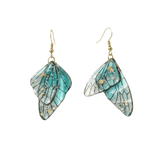 Daiiibabyyy  Zen Wing Fairy Clear Butterfly Wings Earrings Ear Hook Temperament Dangle Earrings Shiny Women Ear Stud Girl