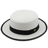 DAIIIBABYYY  -  New Summer Fashion Straw Hat Womrn Female Flat Brim Sun Protection Cap Outdoor Travel Beach Sun Hats