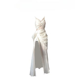 DAIIIBABYYY  -  Summer Waistless Lace Hollow Suspender Dresses Sexy Temperament Causal High Street Seaside Vacation Long Skirts Female Clothes