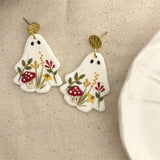 Daiiibabyyy  Punk Halloween Ghost Earrings Acrylic Cartoon Flower Drop Dangle Earring For Women Exquisite Polymer Clay Fashion Jewelry Gifts
