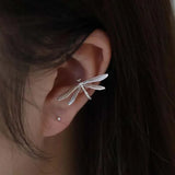 Daiiibabyyy  Fashion Silver Color Dragonfly Clip Earrings for Women Girls Vintage Creative No Piercing Fake Cartilage Ear Cuff Jewelry Gifts
