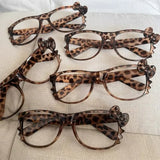 Daiiibabyyy  Y2k Leopard Print Bow Glasses Retro Woman Korean Anti-blue Light Eyeglasses Eye Protection Girl Optical Spectacle Eyeglass Frame