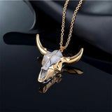 Daiiibabyyy New Trendy Hiphop Golden Bull Head Pendant Necklace for Women Exquisite Copper Chain Cool Personality Party Jewelry Gifts