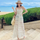 DAIIIBABYYY  -  Summer White Lace Suspended Dress for Women Spring New French Retro Design A-line Dress for Women