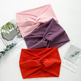 Daiiibabyyy Simple Soild Color Twisted Extra Large Thick Wide Headbands Elastic Turban Workout Sports Hair Band Headwear Wholesale
