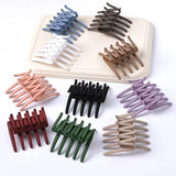 Daiiibabyyy  Vintage Square Interlocking Hair Clip for Women - Matte Plastic Claw Comb, Anti-Slip Ponytail Holder Updo Hair Accessories