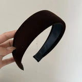Daiiibabyyy  Retro velvet wide headband for women small face high cranial top hairhoop hair accessories