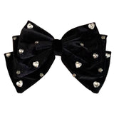 DAIIIBABYYY  -  Black Lace Embroidered Bow Hairpins Fashion Large HairClips For Women Girls Sweet Temperament Barrettes Female Party Headdress