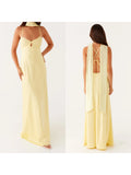 Daiiibabyyy  Elegant Maxi Dress with Adjustable Spaghetti Straps and Flowy Silhouette for Women s Summer Fashion Style