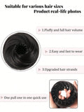 Daiiibabyyy  Adjustable Synthetic Bun Ponytail Wig For Women Magic Bird's Nest Shaped Hair Bun With Circle Elastic Clips Straight Donut Updo