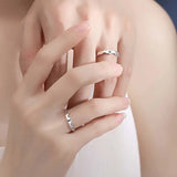 Daiiibabyyy  2Pcs Sun Moon Lover Couple Rings For Women Men Silver Color Adjustable Open Finger Ring Wedding Jewelry Valentine's Day Gifts