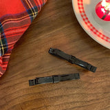 DAIIIBABYYY  -  Retro New Year's red bow hairpin simple temperament one-word hairpin female bangs broken duck bill clip hairpin Hair accessories