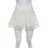 DAIIIBABYYY  -  Transparent Mesh Pleated Skirt y2k Aesthetic Lace-up Low Waist A-line Mini Skirts Fairycore Coquette Outfits Ladies Chic