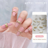 Daiiibabyyy 20Pcs Irregular Alloy Nail Art Decorations Gold Silver 3D Nail Chain DIY Manicure INS Japanese Nail Art Jewelry Accessories