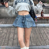 Daiiibabyyy  Streetwear Denim Mini Skirt Women Y2K Harajuku Patchwork Bud Jeans Skirts Summer Fashion Sexy Grunge High Waist A Line Faldas