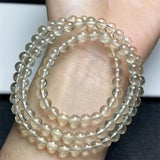 DAIIIBABYYY  -  6MM Libyan Meteorite Triple Circle Bracelet For Women Men Love Gift Crystal Beads Strands Jewelry Gift 1PCS