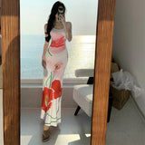 DAIIIBABYYY  -  Hot Girl Holiday Style Floral Print Sexy Strap Dress Women's Summer Slim Fit Wrap Hip Mermaid Dress Fashion Female Clothes