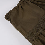 Daiiibabyyy  Vintage Skirt for Woman A-Line Beaded Tie-Waist Chic Brown Lace Design Slim Mid-length Skirt Y2k Boho Clothes New