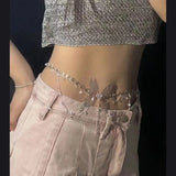DAIIIBABYYY  -  Stylish Butterfly Body Chain Jewelry Sparkling Butterfly Tassels Waist Chain Accessory Delicate Body Chain Adornment