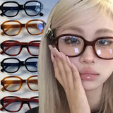Daiiibabyyy  Vintage Fashion Computer Glasses Frame Women Men Anti Blue Light Red Korean Square Eyewear Glasses Optical Spectacle Eyeglass