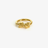 DAIIIBABYYY  -  Electroplated 18k Gold Ring For Men And Women Trendy Bright Metal Ring Fashionable Finger Decor Hoop Beach Jewelry Accessories