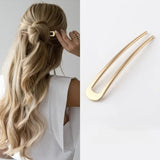 Daiiibabyyy  Retro Shell Enamel Hairpin Hair Jewelry for Women Temperament Stainless Steel U-shaped Hair Accessories Headwear Gift