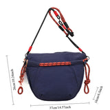 Daiiibabyyy  Vintage Multi-pocket Large Tote Bag Drawstring Shoulder Contrast Webbing Crossbody For Outdoor Hiking Daily Commute Handbags
