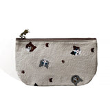 Daiiibabyyy  Women's Bag InS-style Embroidered Makeup Bag Portable Cartoon Coin Purse Hand-held Bag Storage Bag Green Color Simple For Girls