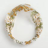 Daiiibabyyy  Women Wide-Brimmed Face Wash Embroidery Floral Lace Turban Headband Headdress Hair Accessories Hair Band