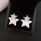 Daiiibabyyy  Korean Fashion Zircon Star Earrings for Women Sweet Personalized Stud Earring High-end Luxury Designer Jewelry Wholesale