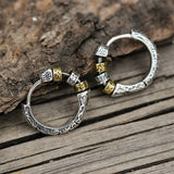 Daiiibabyyy  Thai Silver Creative Design Hoop Earrings for Women Men Metal Chunky Huggies Hiphop Party Jewelry Gifts