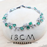 Daiiibabyyy Green Zircon 925 Silver Jewelry Sets Bridal Earrings Rings Pendant Necklace Charms Bracelets Set For Wedding Women