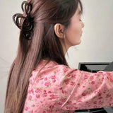 Daiiibabyyy  Retro Musical Note Large Hair Claw Clips Simple Fashion Coffee Color Korean Hairpin Headwear Accessories for Women Girls