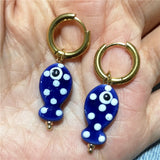 Daiiibabyyy  Fashionable Ocean Ceramic Fish Hoop Earrings For Women Summer Bohemian Jewelry Beach Party Accessories Gift Men 2025 Trendy