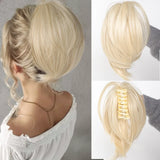 Daiiibabyyy  Synthetic Messy Bun Hair Piece Scrunchies for Women Straight Chignon Ponytail Clip in Hair Extensions Tousled Updo
